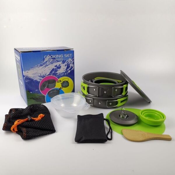 Outdoor Camping Hiking Cookware Tableware Cookware Lightweight Folding Picnic Cooking Hiking Picnic BBQ Tableware Equipment - Image 2