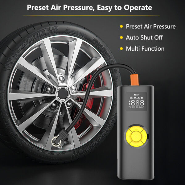 Inflator Pump, The Savior Of Car Tires In An Emergency. Multi-purpose Inflatable Compatibility. It Has An Accurate Tire Pressure Detection Function. Fast Inflation, Efficient And Convenient. - Image 5