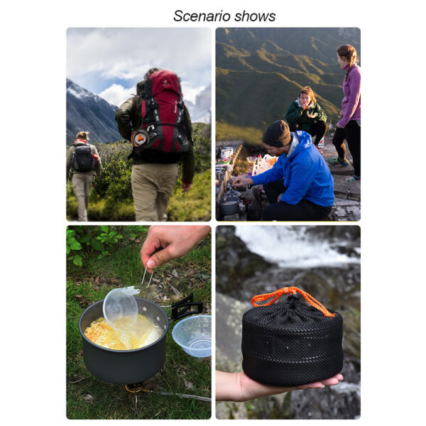 Outdoor Camping Hiking Cookware Tableware Cookware Lightweight Folding Picnic Cooking Hiking Picnic BBQ Tableware Equipment - Image 6